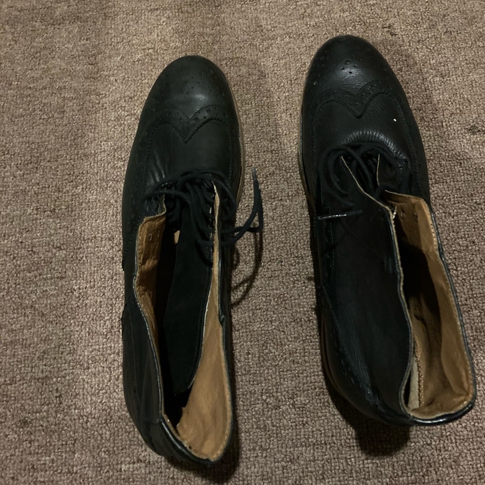 Black brogue boots size 12